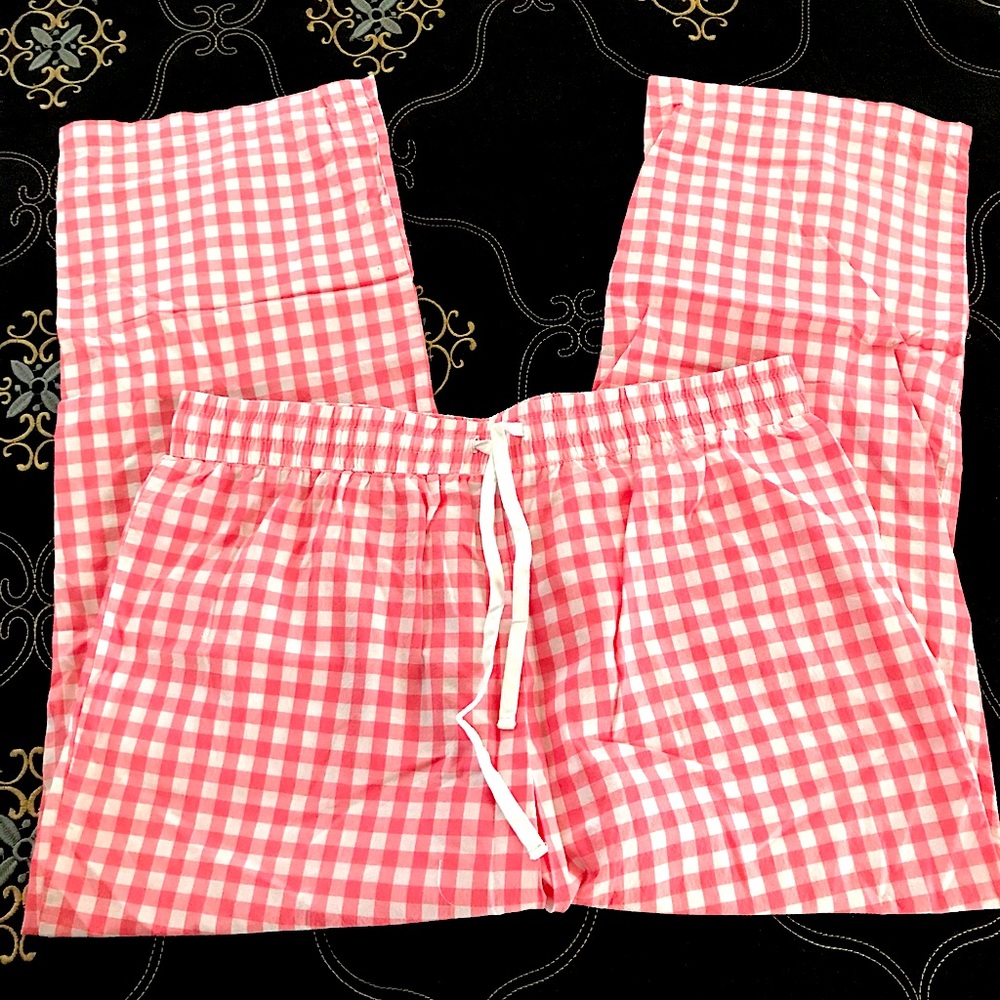 Pink & white checkered PJ pants